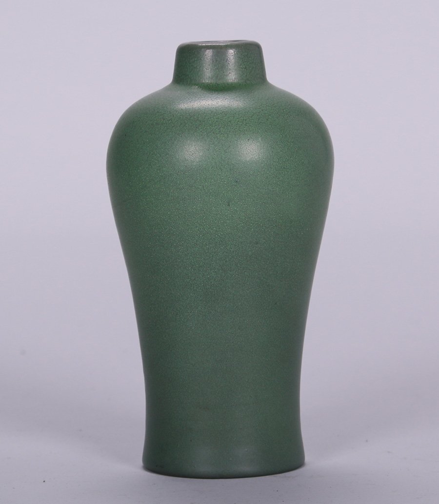 Early Van Briggle Matte Green Vase Dated 1905 (1 of 3)