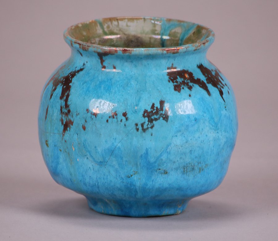 Pewabic Vase with Blue Iridescent Glaze (1 of 4)