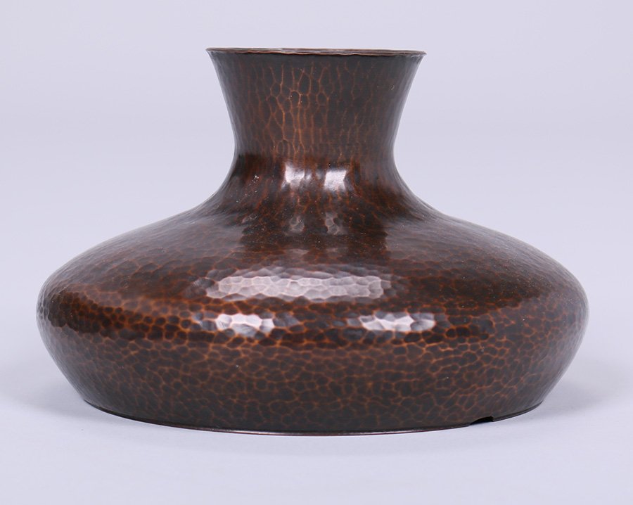 Roycroft Hammered Copper Squat Vase (1 of 4)