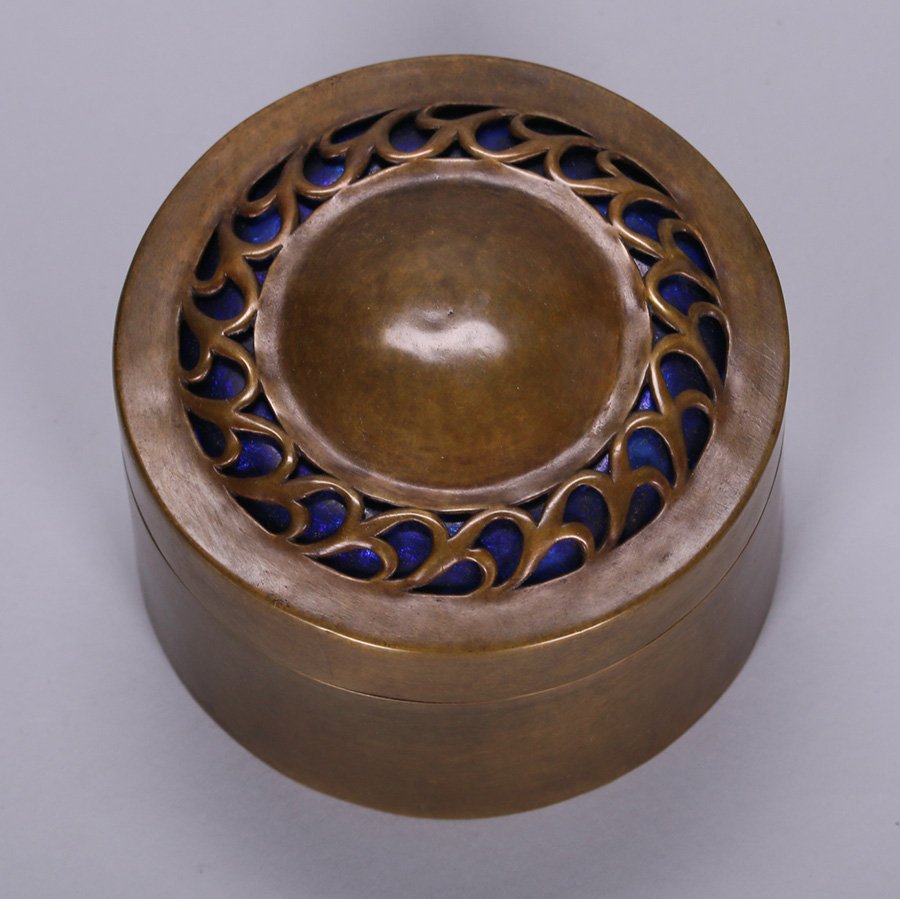 English Arts & Crafts Brass & Enamel Box (1 of 4)