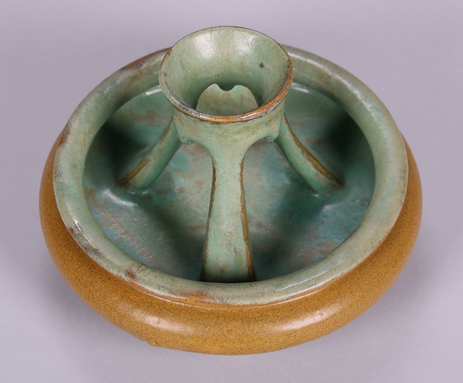 Unusual Fulper 3-Footed Bowl with Raised Centerpiece (1 of 4)