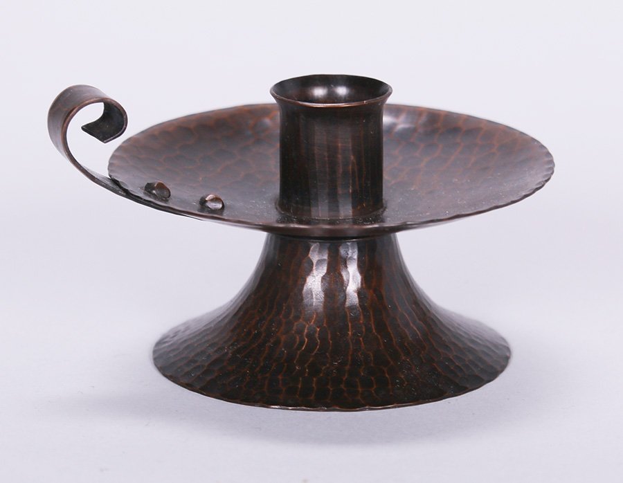 Roycroft Hammered Copper Candlestick (1 of 3)