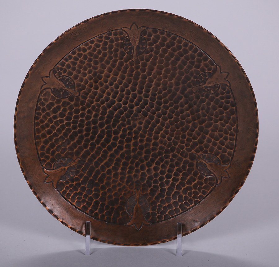 Craftsman Studios Hammered Copper Round Tray (1 of 2)