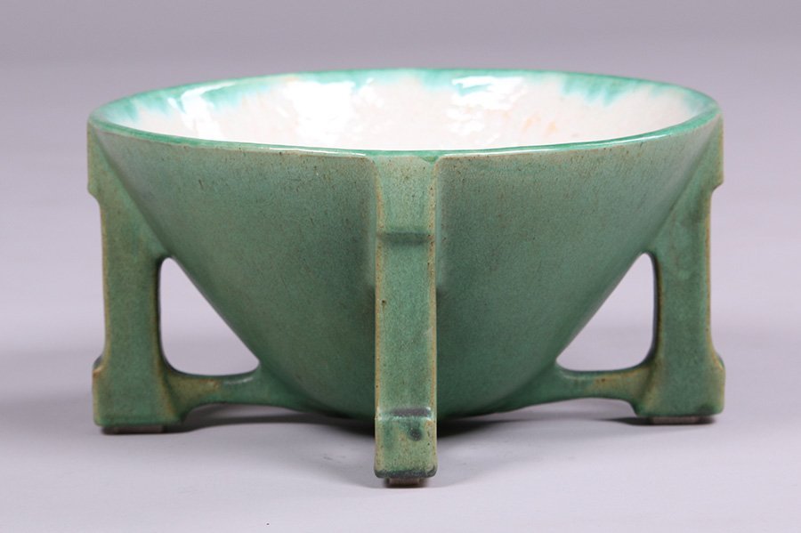 Teco Roman Salad Bowl with Matte Green Glaze (1 of 5)