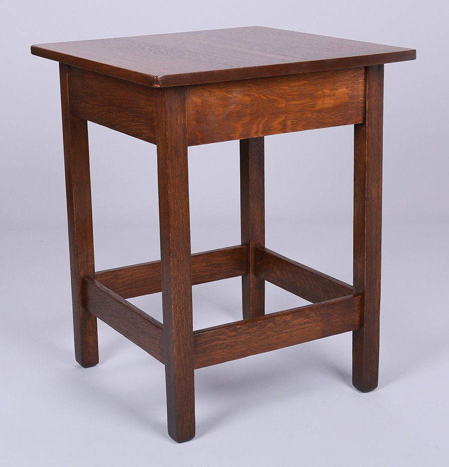 Mission Oak Square Lamp Table (1 of 2)