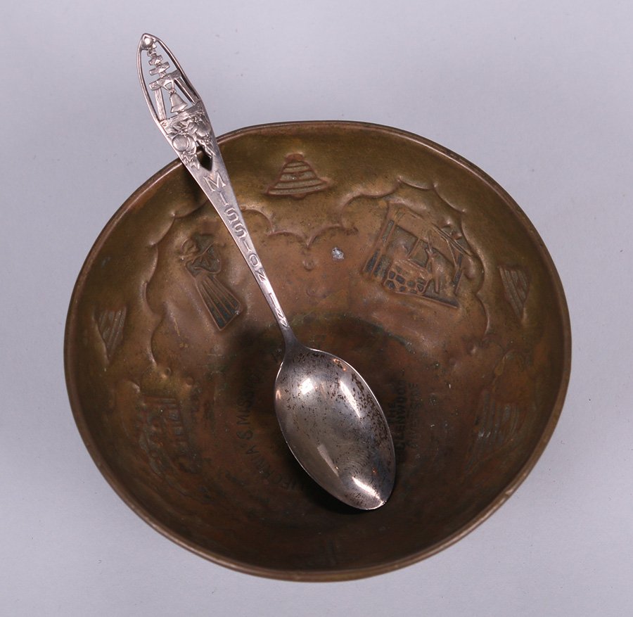 Mission Inn Brass Bowl & Sterling Silver Spoon (1 of 5)