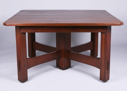 Gustav Stickley 54 Square Clip Corner Dining Table Gustav Stickley 54 Square Clip Corner Dining Table