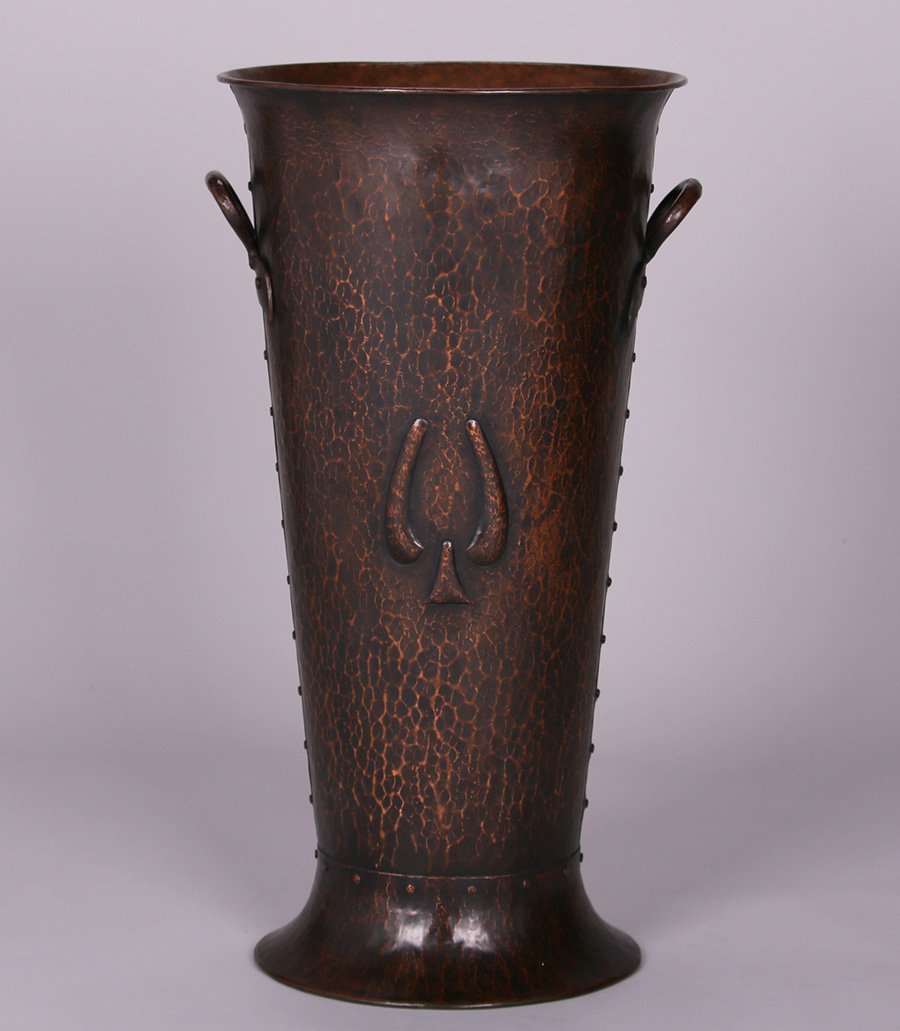 Gustav Stickley Hammered Copper Two-Handle Umbrella (1 of 4)
