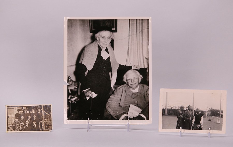 Lot of 3 Robineau Family Pictures: Lot of 3 antique photographs of Robineau family. The largest of Adelaide and Samuel Robineau probably late 1920s 10"h x 8"w. One with her son, Maurice as "Part of the gang." Another Maurice & his wife
