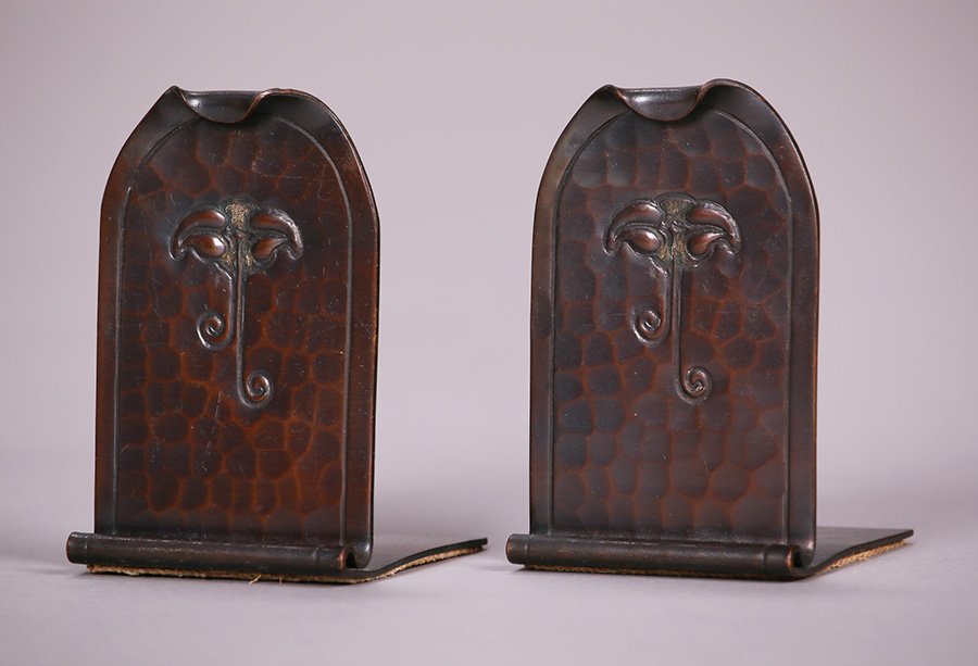 Small Roycroft Hammered Copper Bookends (1 of 3)
