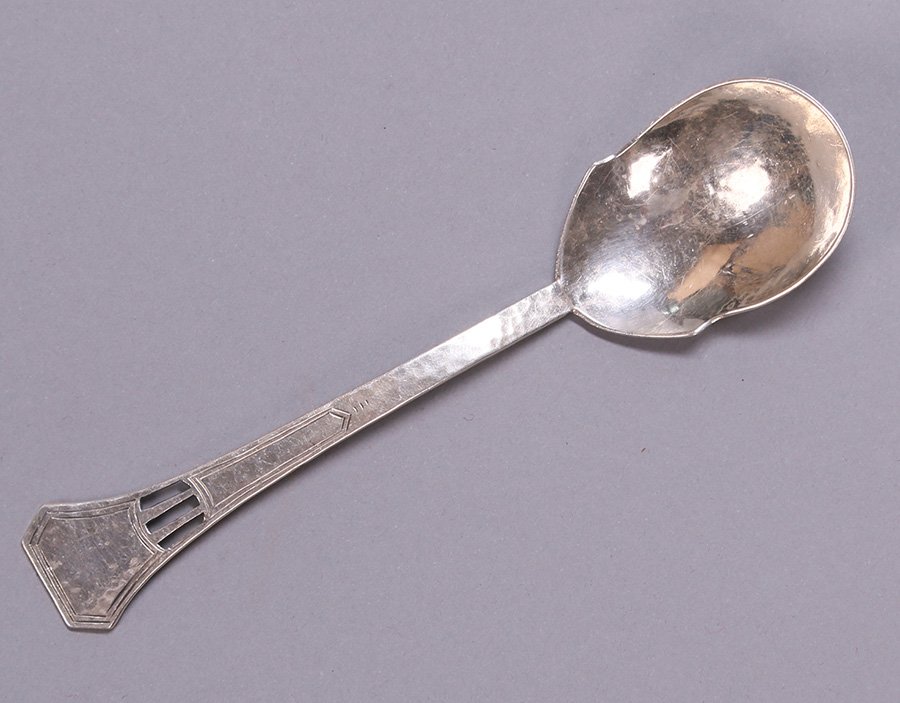 Arts & Crafts Hammered Sterling Silver Cutout Spoon (1 of 2)