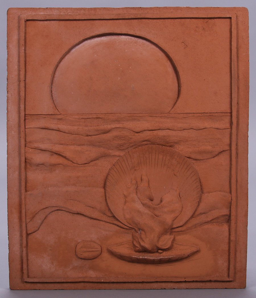 Modernist Clay Tile "Fire" (1 of 3)