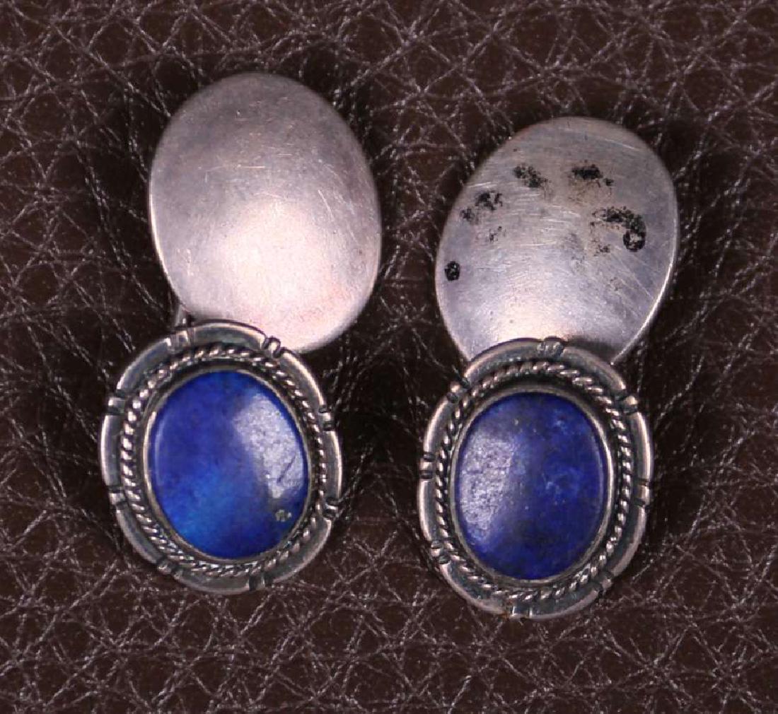 Potter Studios Lapis & Silver Cufflinks (1 of 2)