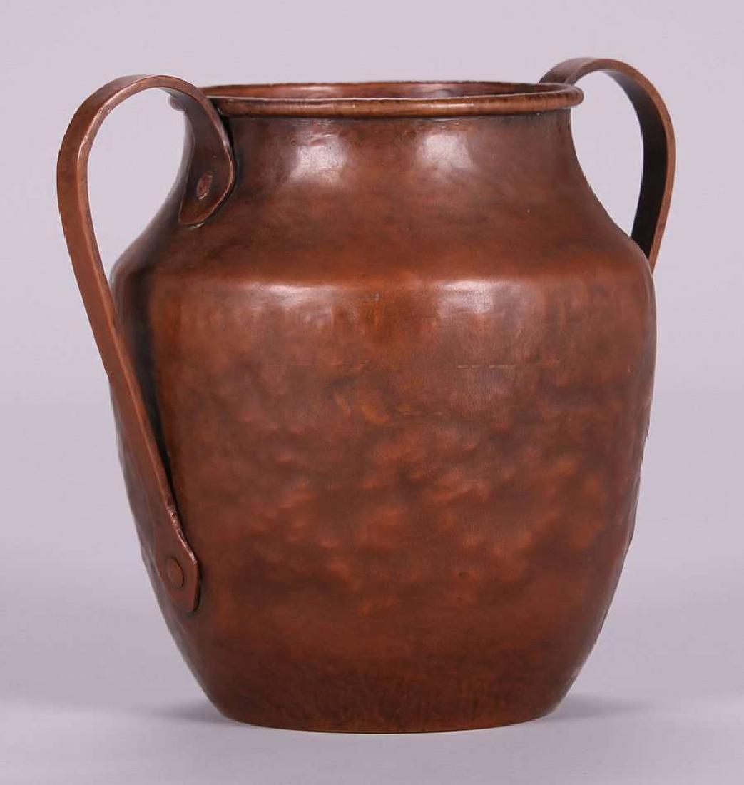 Dirk van Erp Hammered Copper Two-Handled Red "Warty" (1 of 4)