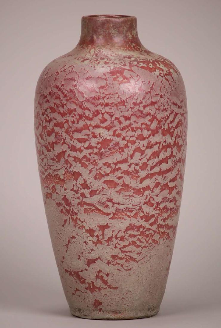 Large Weller Frosted Matte Curdled Red Vase (1 of 2)