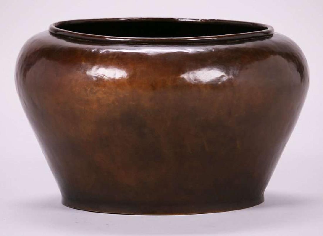 Large Russian Hammered Brass Jardiniere (1 of 2)