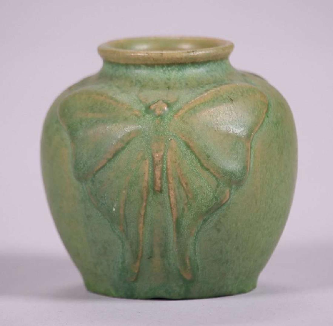 Van Briggle Matte Green Moth Vase c1908-1911 (1 of 3)