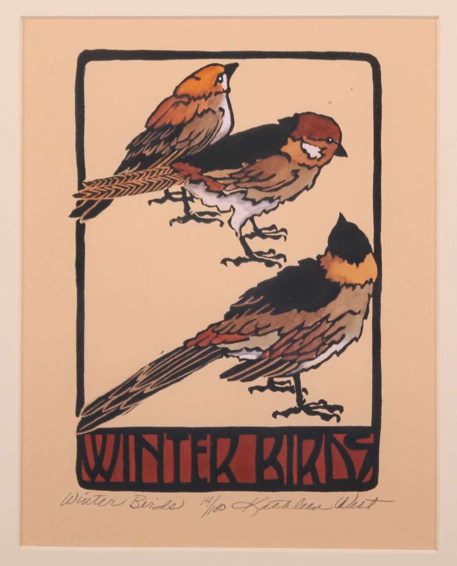 Kathleen West Contemporary Woodblock Print (1 of 3)