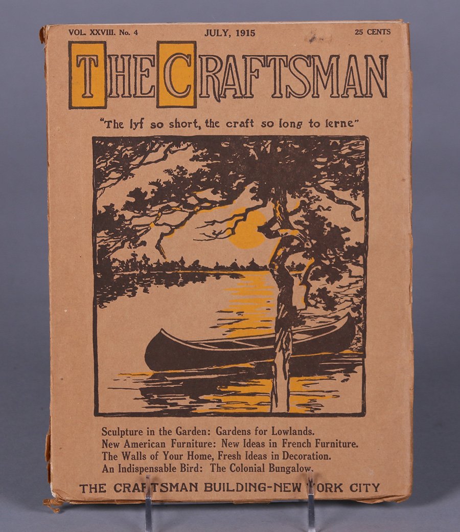 Gustav Stickley Craftsman Magazine July 1915: Gustav Stickley Craftsman Magazine July 1915. We box and ship ourselves, to keep shipping costs low. We do not use a packaging service, unless the customer prefers us to use them. We can ship either U