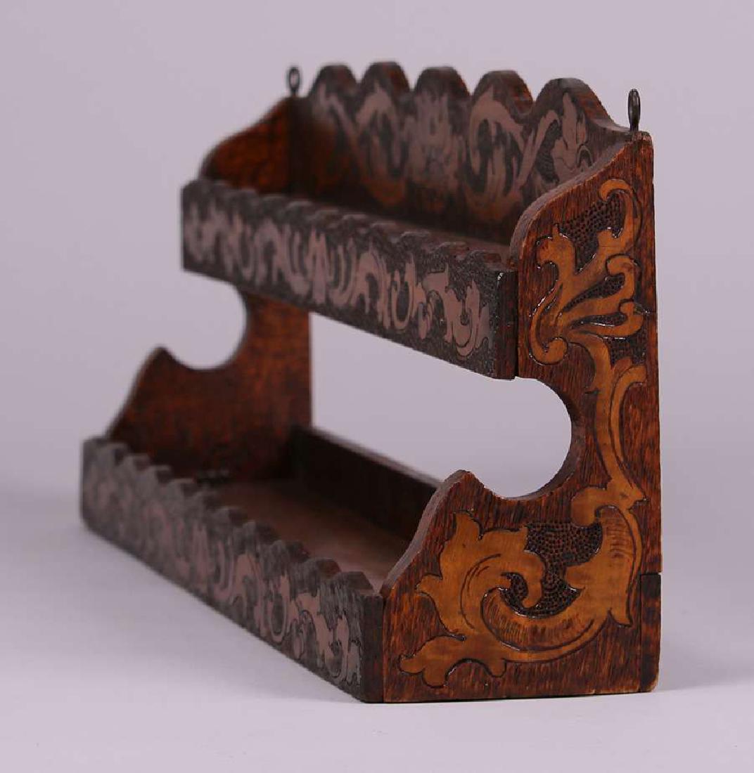 Arts & Crafts Pyrography Spice Rack c1910 (1 of 2)