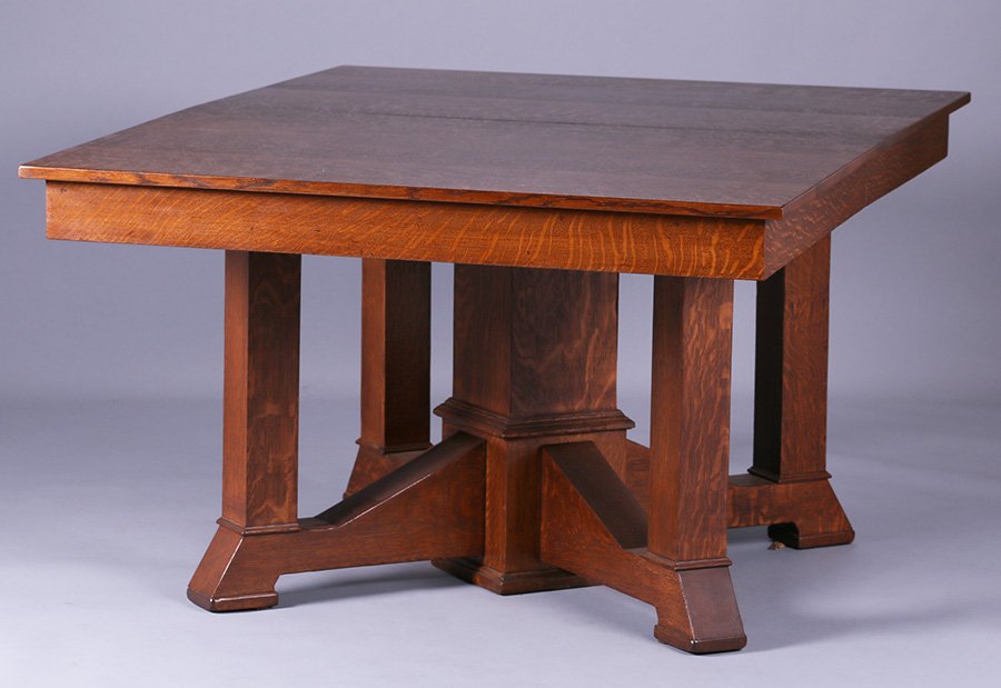 Prairie School Dining Table with 7 Leaves c1910 (1 of 1)
