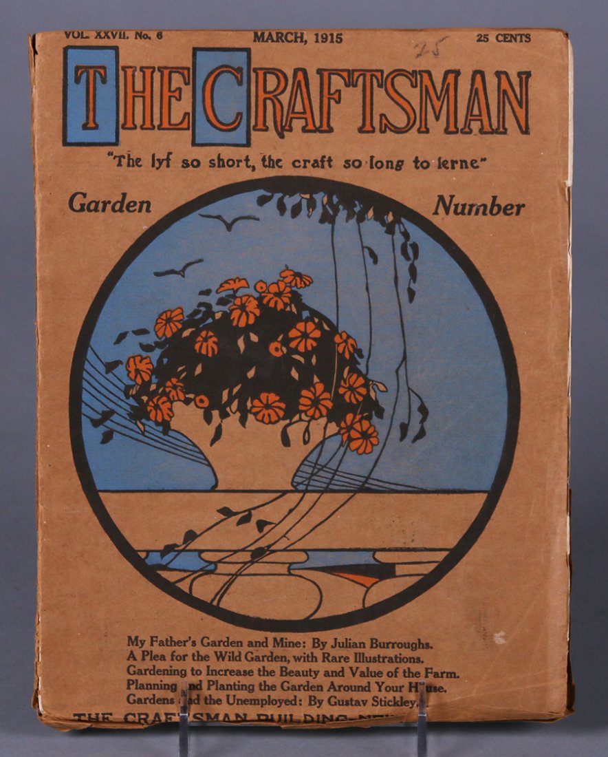 Gustav Stickley Craftsman Magazine March 1915: Gustav Stickley Craftsman magazine March 1915. We box and ship ourselves, to keep shipping costs low. We do not use a packaging service, unless the customer prefers us to use them. We can ship either 