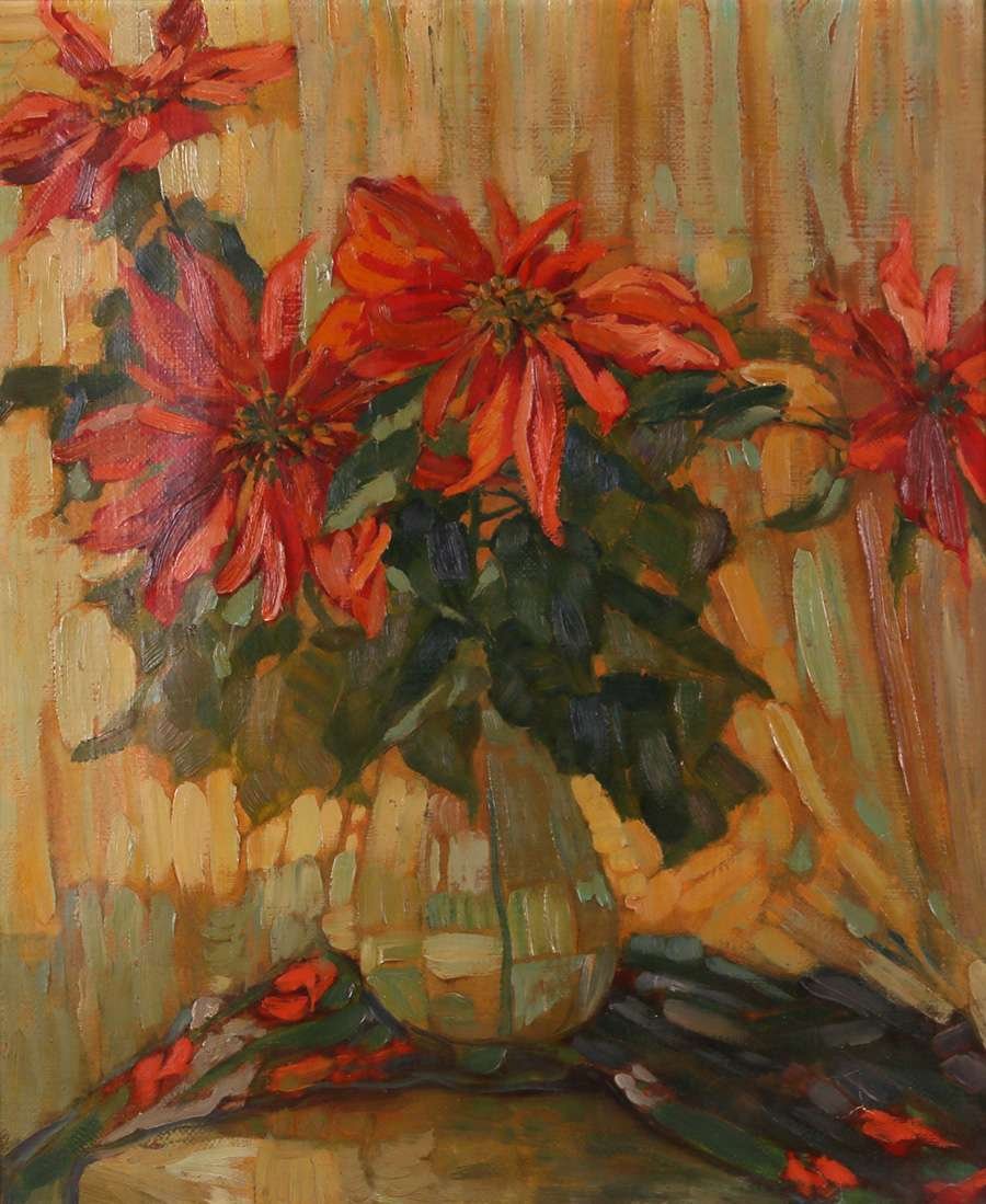 Arts & Crafts Floral Still Life Painting (1 of 4)