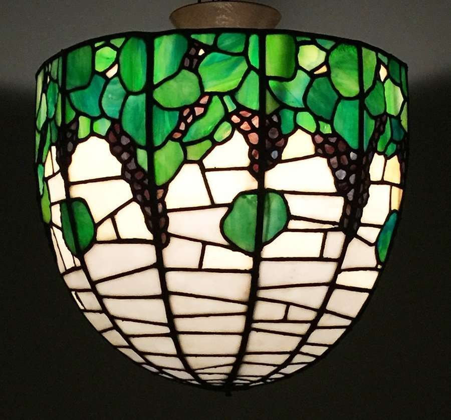 Wilder Bentley Stained Glass Hanging Fixture c1960s (1 of 3)