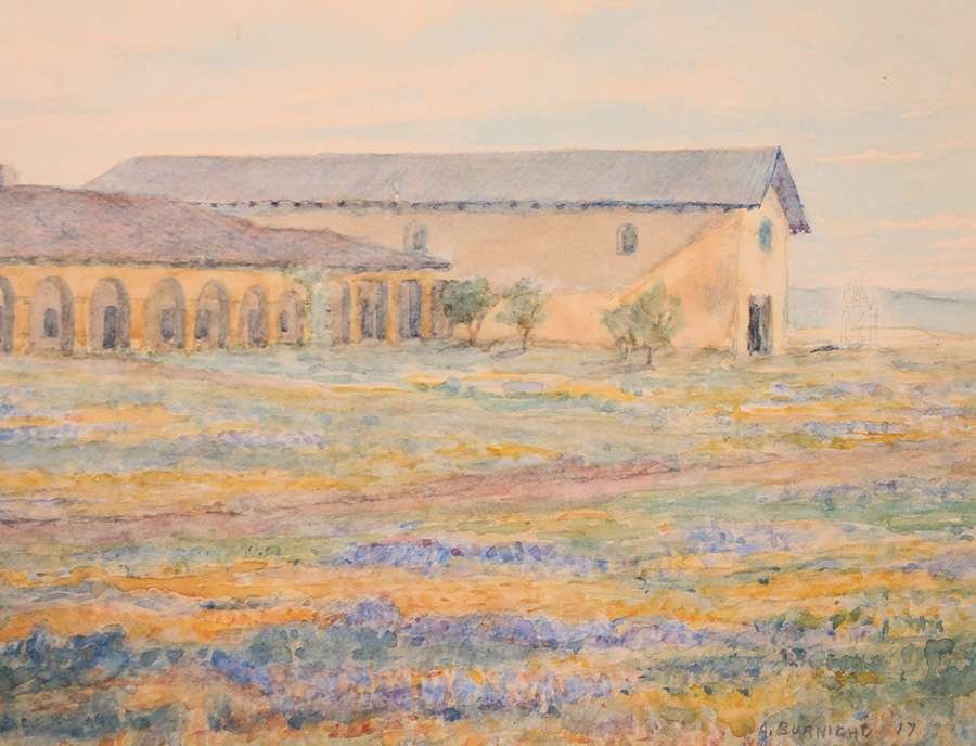 Annie Van Leeuwen Burnight Watercolor San Miguel Missio (1 of 2)