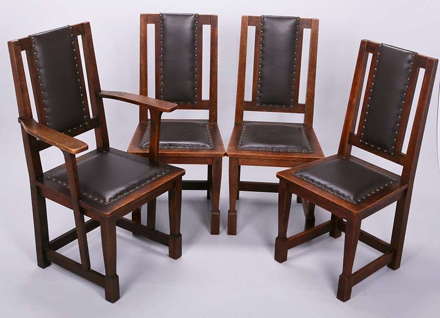 Set of 4 Stickley Brothers Dining Chairs (1 of 3)