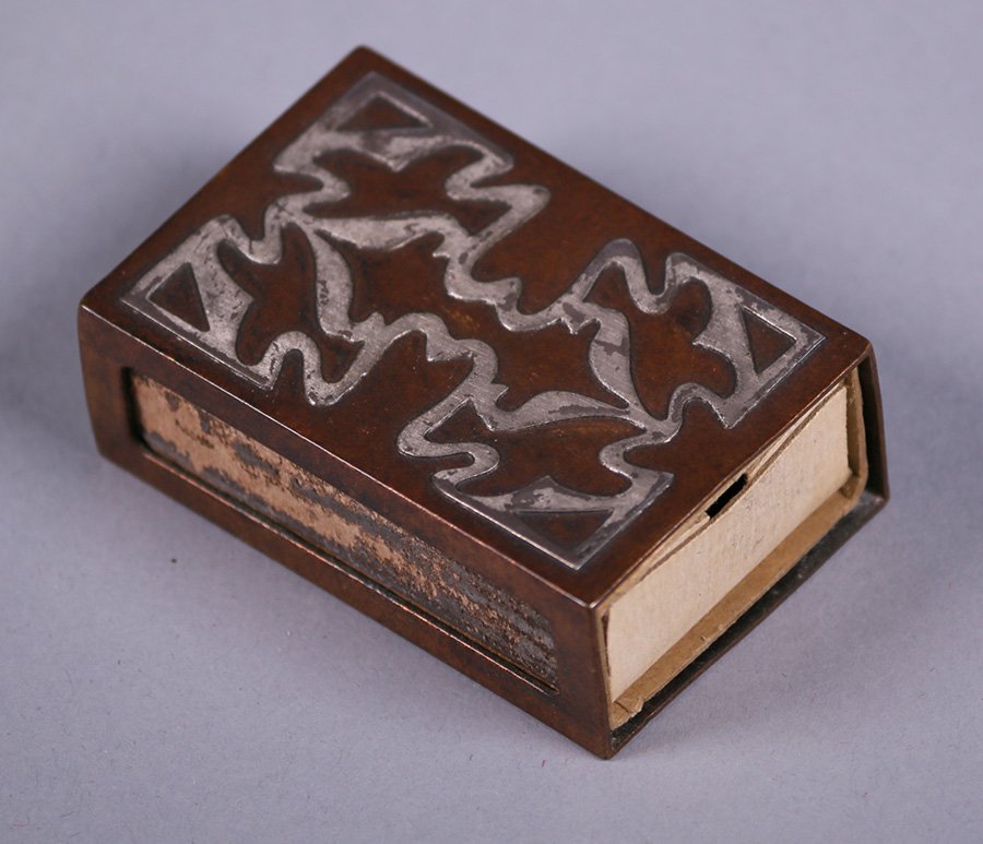 Heintz Sterling on Bronze Match Box Holder (1 of 2)