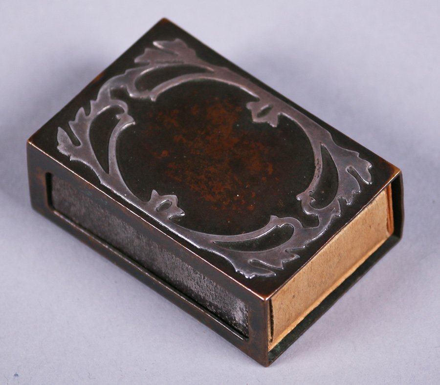 Heintz Sterling on Bronze Match Box Holder (1 of 2)