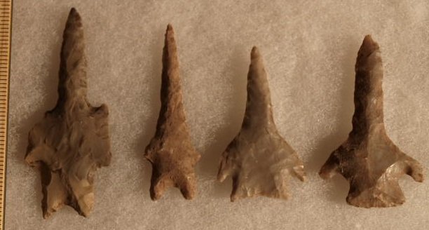 Central Texas 4 drills Stermer: Central Texas 4 drills all Edwards Plateau chert. Late Archaic period . Estate of John Koehler personally field collected by Mr. Koehler in 1940's - 1950's. This point has been inspected and deemed au