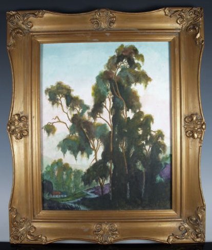 Original Marion Kavanagh Wachtel water color: Watercolor on Gouache Framed: 18 in x 15 in Canvas: 14" x 11" Signed: Marion Kavanagh Wachtel on recto. Titled: Study for senting?"