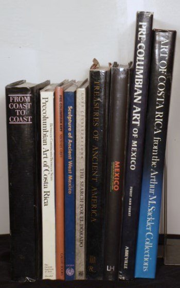 Pre-Columbian book Collection: A group of books all in very good condition on Mayan, Pre-Columbian, Costa Rican and ancient American. From Coast to Coast (great book on West Coast ceramics)