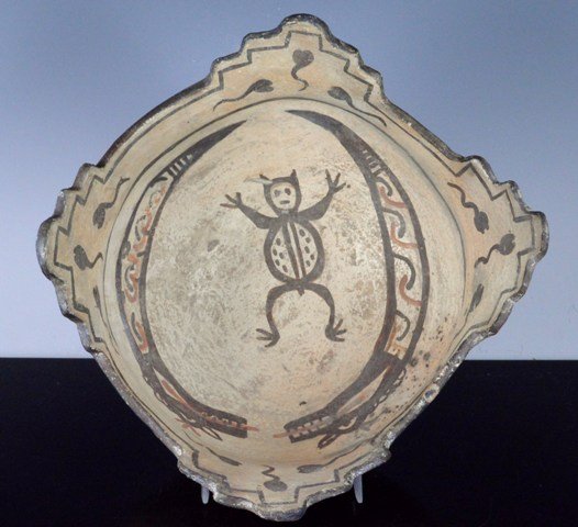 Zuni Polychrome Ceremonial Kiva Bowl: Culture: Native American Tribe: Zuni Pueblo Date: Ca. 1900