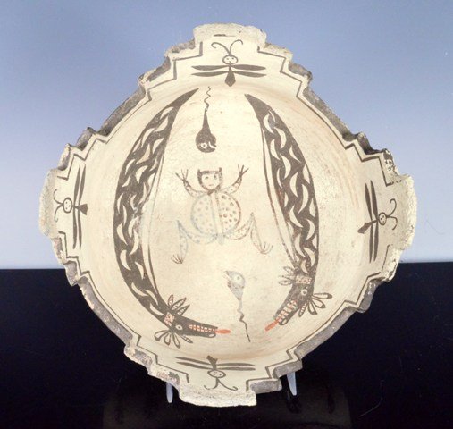Great Zuni Polychrome Ceremonial Kiva Bowl: Culture: Native American Tribe: Zuni Pueblo Date: Ca. 1900