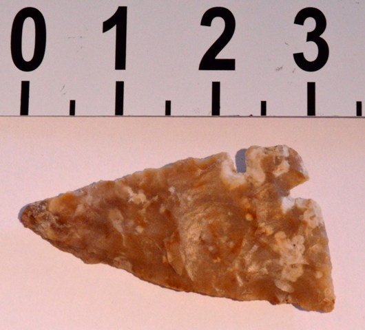 Texas Corner-Tang Knife, Edwards Chert: Type: Corner Tang-Knife Material: Edwards Plateau Chert Length: 3 1/4 inches