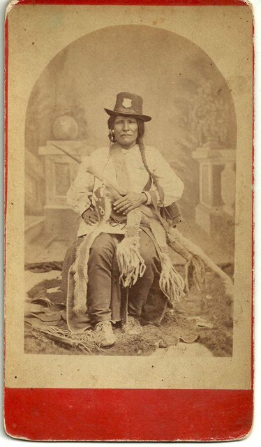 MESCALERO APACHE POLICEMAN WITH BOW AND ARROW CASE – ca: "MESCALERO APACHE POLICEMAN WITH BOW AND ARROW CASE – ca. 1880-84. Great cabinet card of a named Mescalero Apache Native American policeman – “Bontelia” (sp.) by noted photographer Ben Wittick