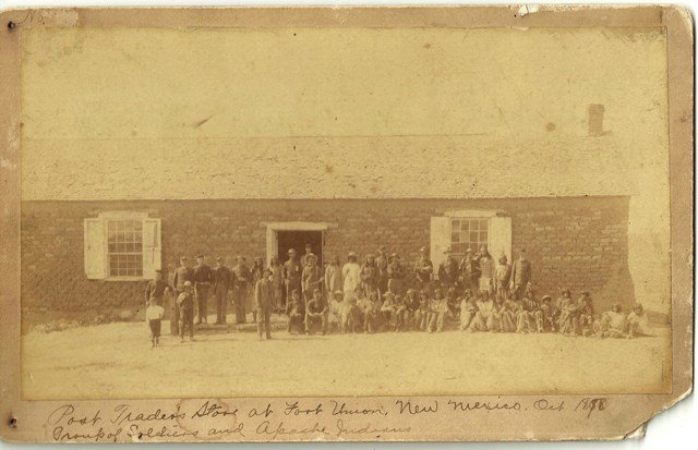HISTORIC POST TRADER’S STORE WITH 6TH CAVALRY AND APACH: "HISTORIC POST TRADER’S STORE WITH 6TH CAVALRY AND APACHE PRISONERS – ca. Oct. 12th, 1890. Historic original image with identical “Willard M. Burleson” rank, and confinement date of “March 2