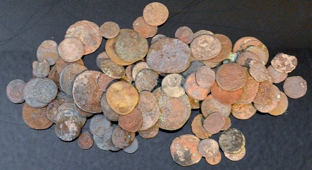 Group of 111 Roman - Byzantine coins: Group of 111 Roman - Byzantine coins. Various sizes 200BC - 600 AD. Provenance: Ex- John Hibner, acquired in Turkey during military service 1960's