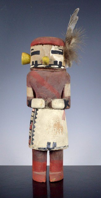 Tasap / Tasaf Kachina / Katsina Doll - Hopi, c. 1940: Hopi Tasap/Tasaf Kachina/Katsina Doll, cottonwood, c. 1940. The Tasap belongs to a class of Hopi kachinas that derive from the cultures of other tribes - it represents a Navajo god - yet it and others