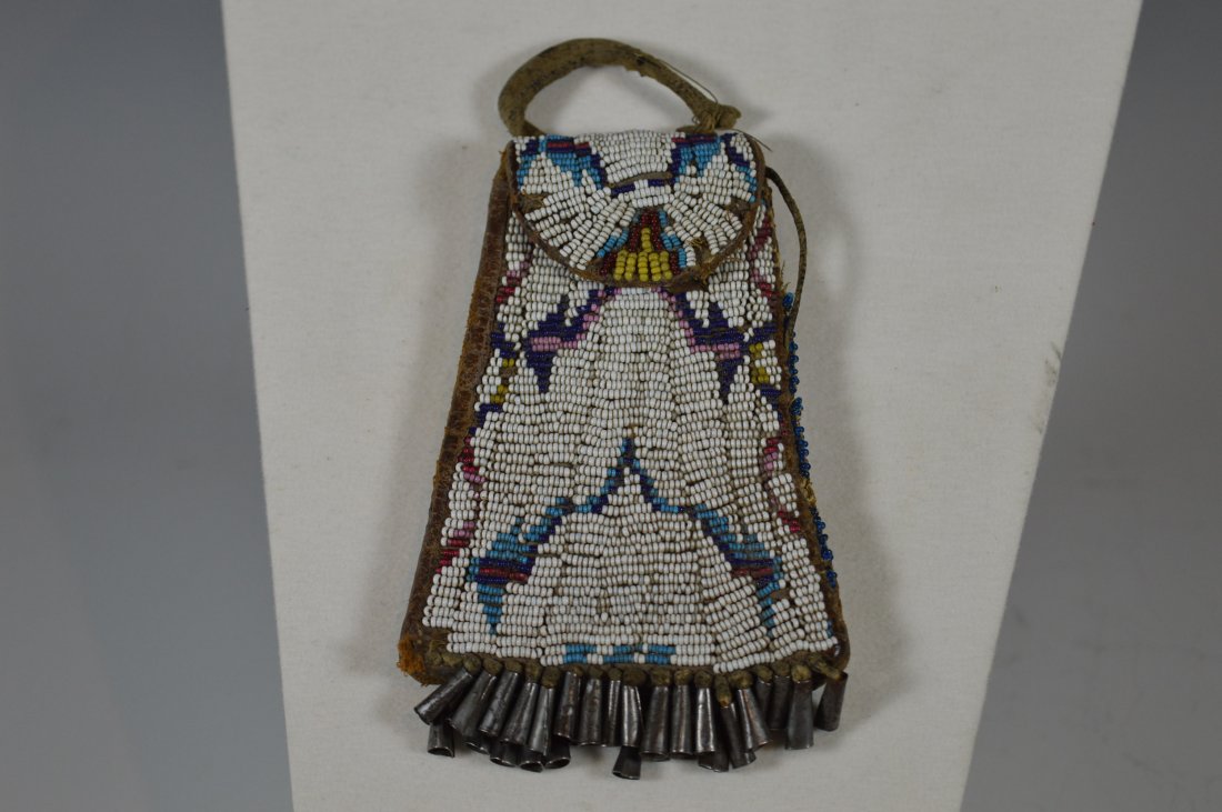 Early Strike-a-Lite Beaded Bag, Ute, 19th C. (1 of 3)