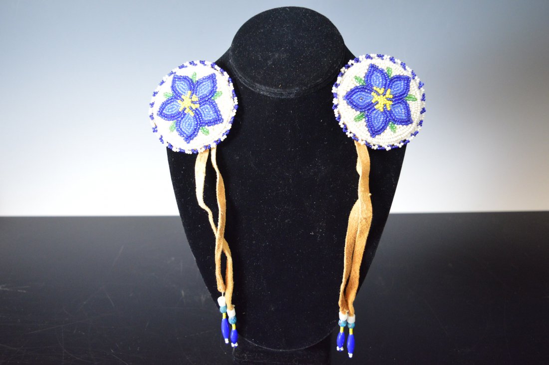 Two Beaded Hair Ties, Mid-20th C. (1 of 3)