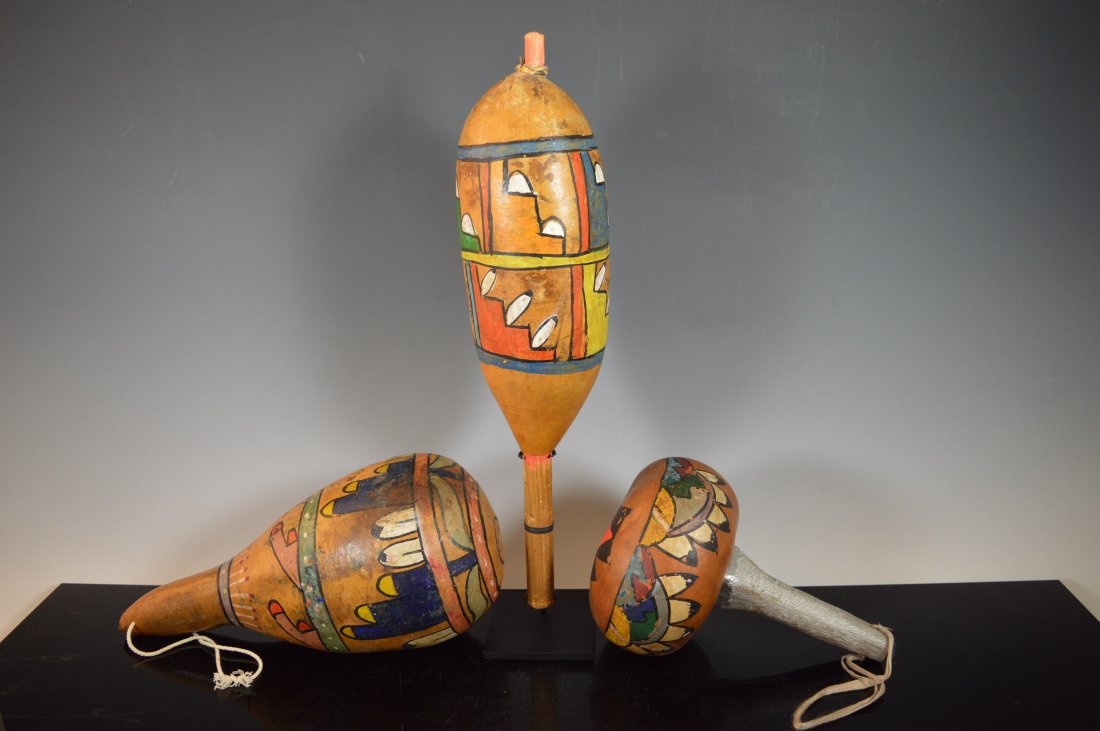 Group of 3 Pueblo Guard Dance Rattles (1 of 6)