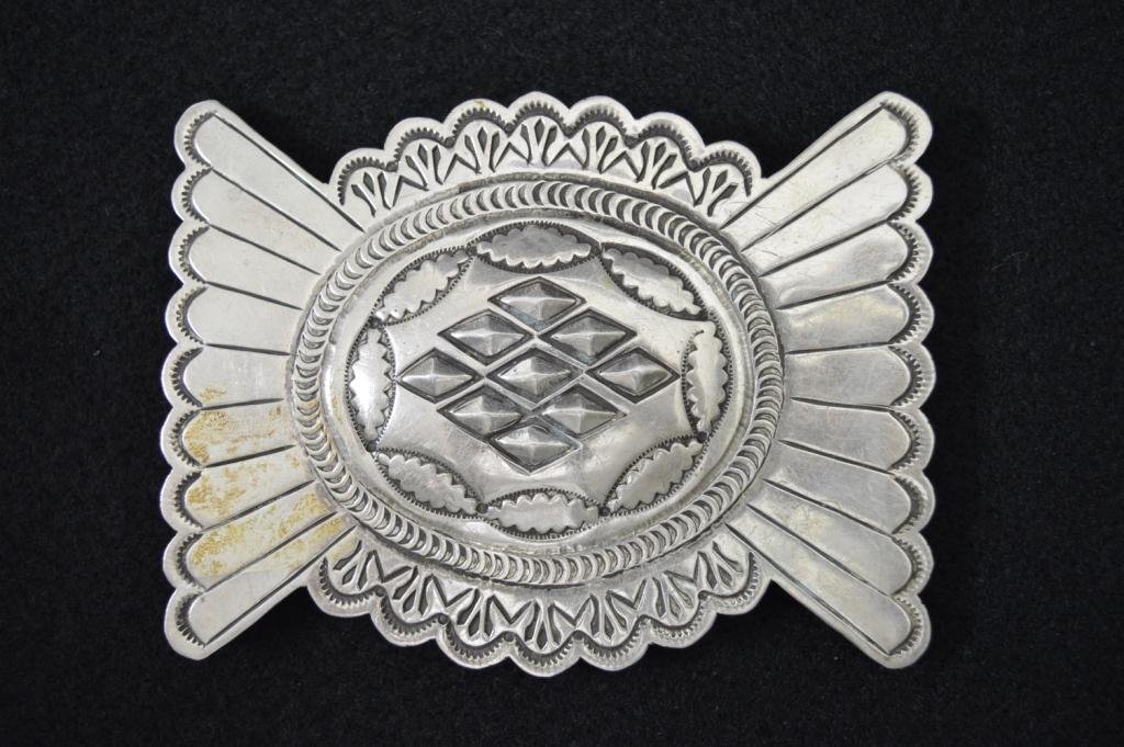 Navajo Silver Belt Buckle (1 of 3)