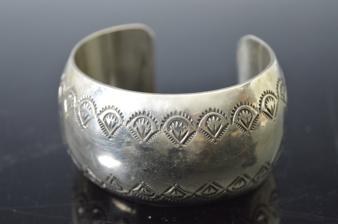 Navajo Domed Silver Cuff Bracelet (1 of 3)