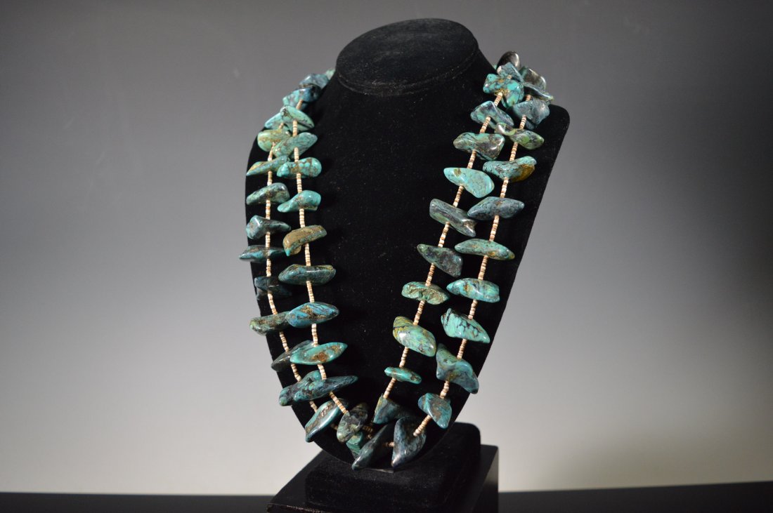 Santo Domingo Nugget Necklace - Turquoise and Shell (1 of 3)