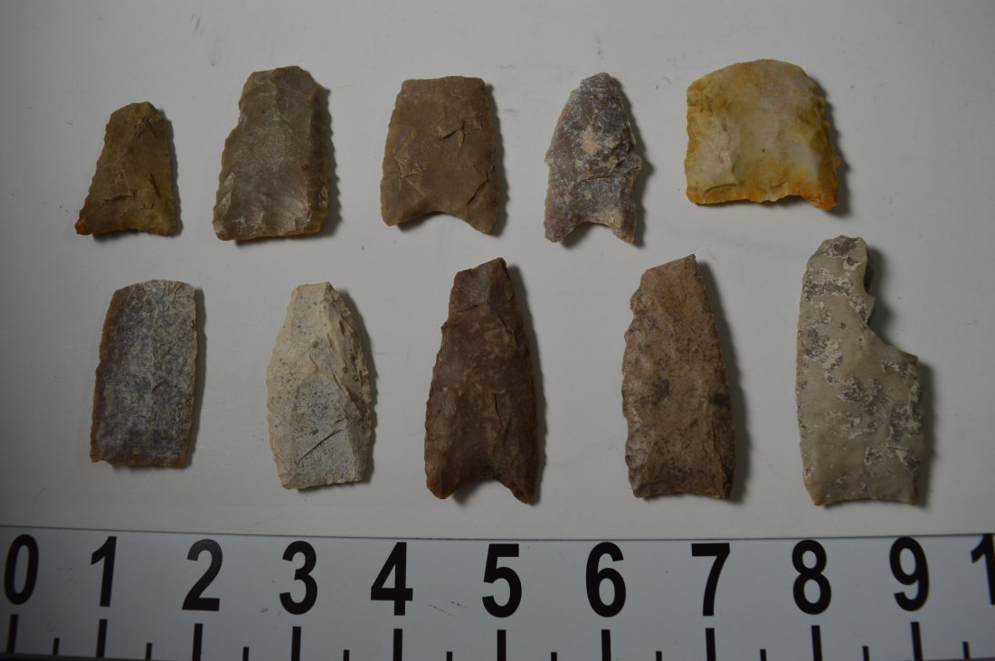 Texas ancient arrowheads 10 broken Clovis type (1 of 2)