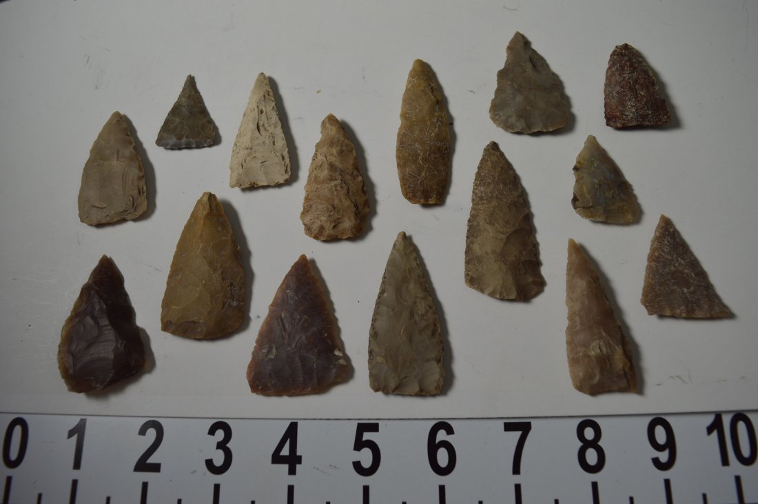 Texas ancient arrowheads 15 triangle points (1 of 2)
